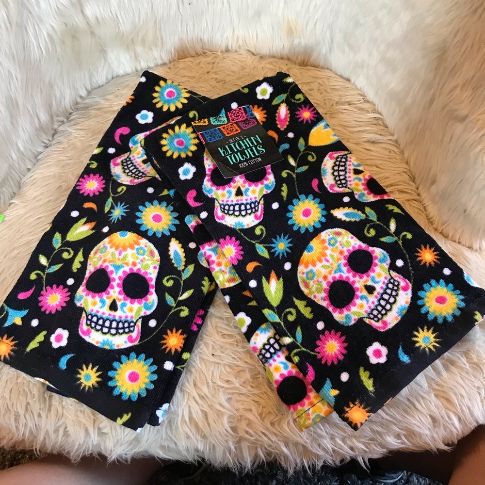New Sugar Skull Hand towels/kitchen towels.